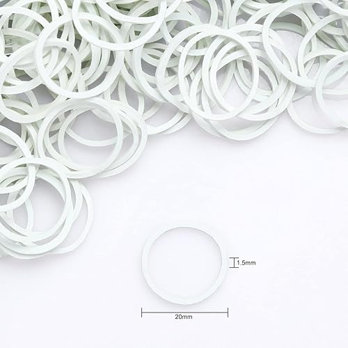 Miniatura 2 de HOYOLS Bandas de goma de pelo blanco de 34 pulgadas para ligas para el cabello, pequeñas bandas elásticas para coleta de caballo para mujeres,