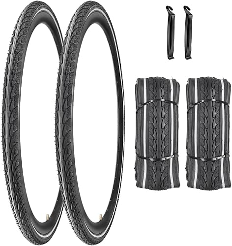 Miniatura 7 de SIMEIQI Neumático de bicicleta 700X35C con pared reflectante plegable neumáticos de bicicleta