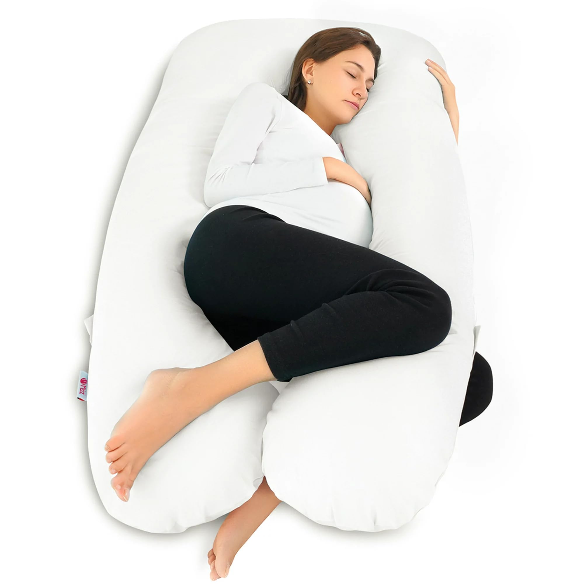 Youmee Women's White Improve Sleep, Cuddly Maternity Support & Relieve Pain For Back, Leg, Hip, Arthritis U-Shaped Pillow 12Ft