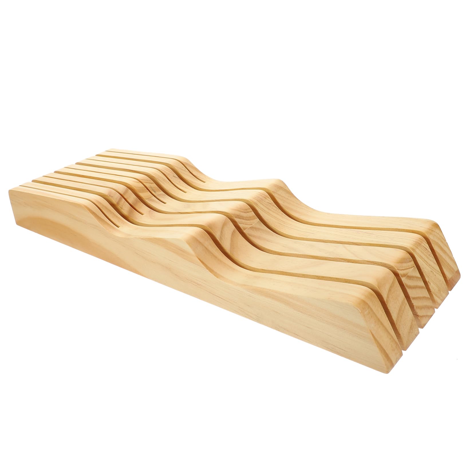 Ipetboom Schubladeneinsatz Messerhalter Buche Holz Cutter Organizer Für Küchenmesser Küchenaufbewahrung Platzsparend Für Haushalte Und Gastronomie