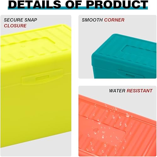 Miniatura 5 de H4D Tarjetero de índice de 3 x 5, estuche organizador de caja de tarjetas de índice, soporte para tarjetas flash de 3 x 5, caja de capacidad para