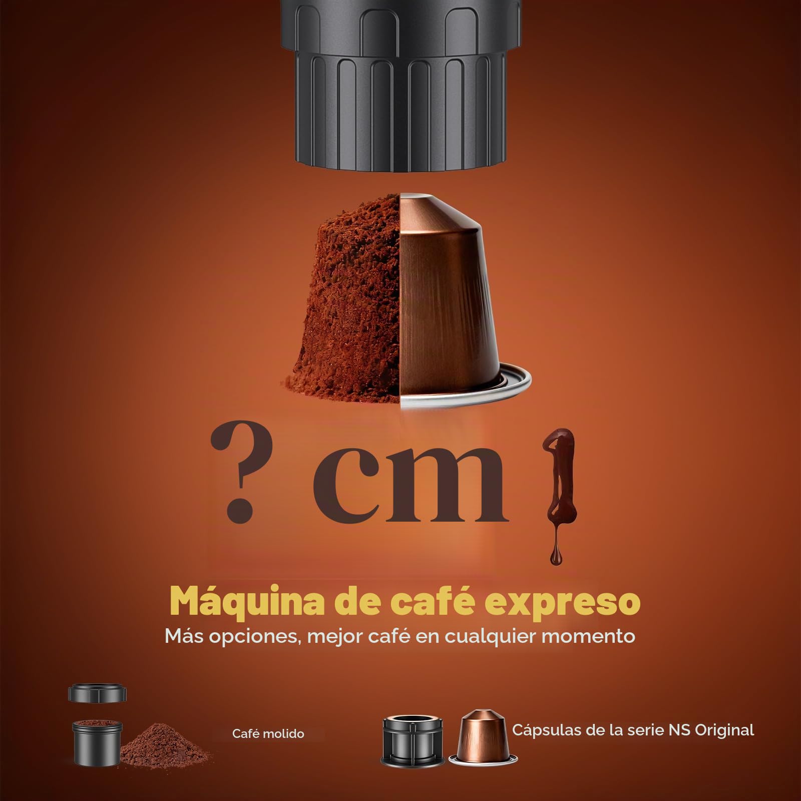 Cafetera portátil 2 en 1 con batería de 7650 mAh, 20 bar de presión, extracción en frío/calor, para cápsulas y café molido, portátil para oficina, viajes y camping (verde)