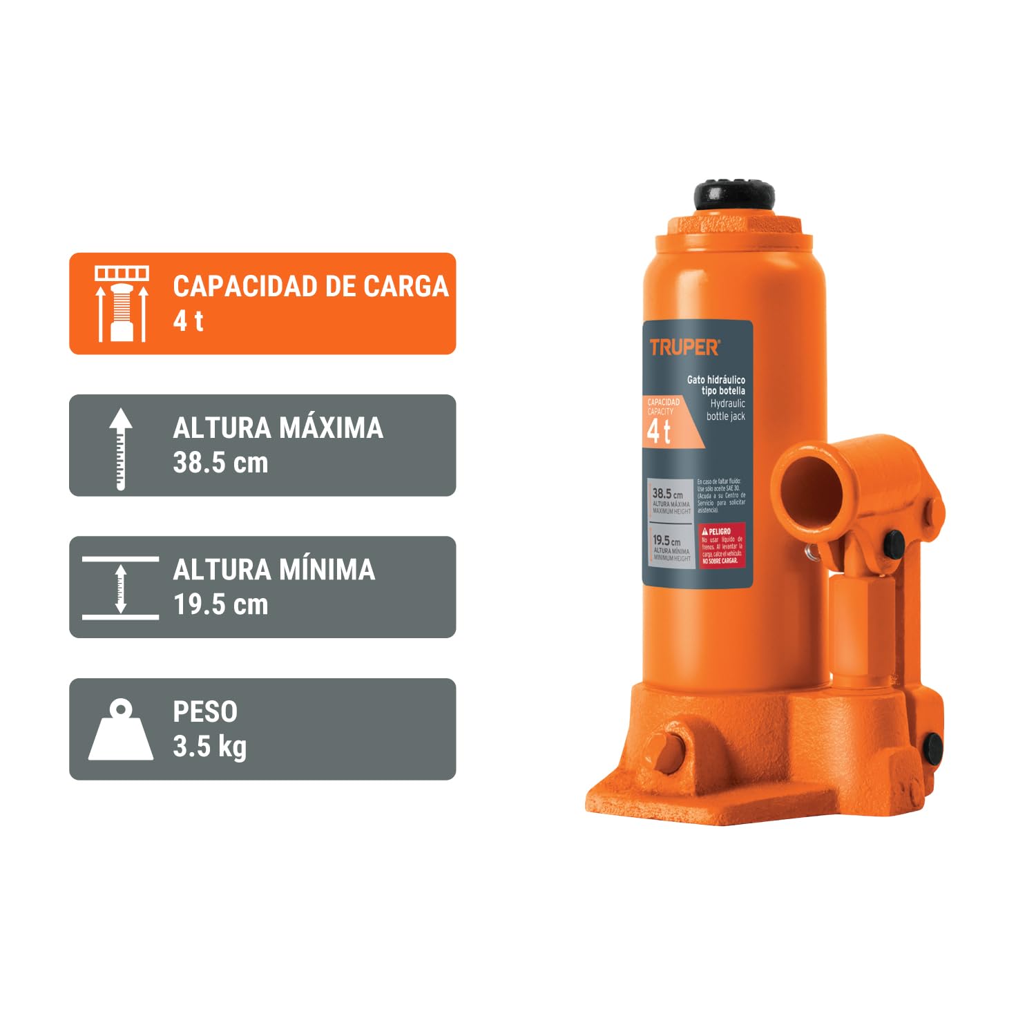Truper GAT-4, Gato de botella, 4 tons