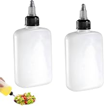 2 Small Plastic Oil Bottles, Squeeze Bottle, Dosing Bottle, Spices Camping, Oil Dispenser, Oil Bottle Oil Dispenser with Caps, 100 ml Mini Squeeze Bottles for Camping, Squeeze Bottles for Oil, Soy, Sauce, Vinegar