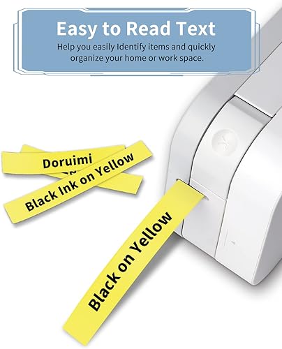Miniatura 5 de MarkDomain Cinta de repuesto para Brother TZe TZ Cinta negra sobre amarillo TZe-631 TZe631 TZe631 de 0.472 in 0.47 pulgadas laminada P Touch para