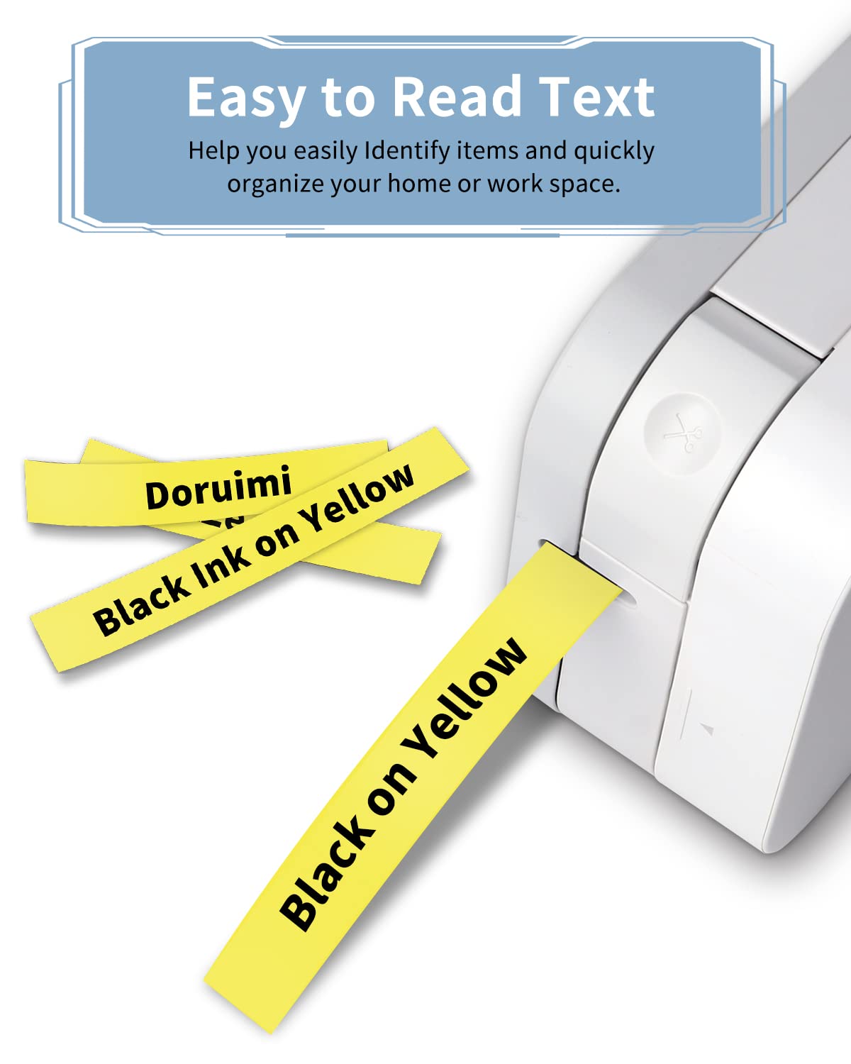 Doruimi Compatible with Brother P Touch Black on Yellow TZe-631 Laminated 12mm 0.47 inch TZe TZ Label Tape - Image 3