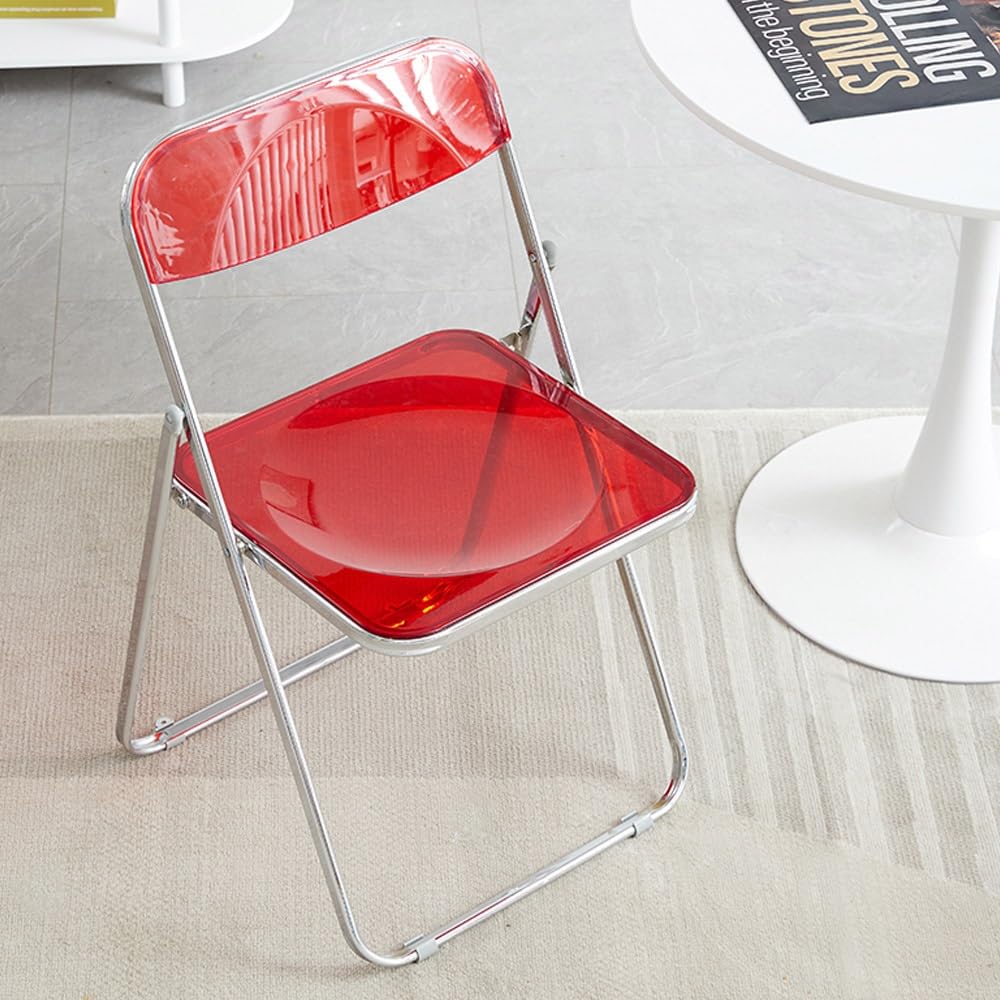 Chaise Transparente Pliante IMUNKT - Design Acrylique Moderne Pour Salle à Manger, Jardin Ou Salon | Bleu | Empilable Et Pratique
