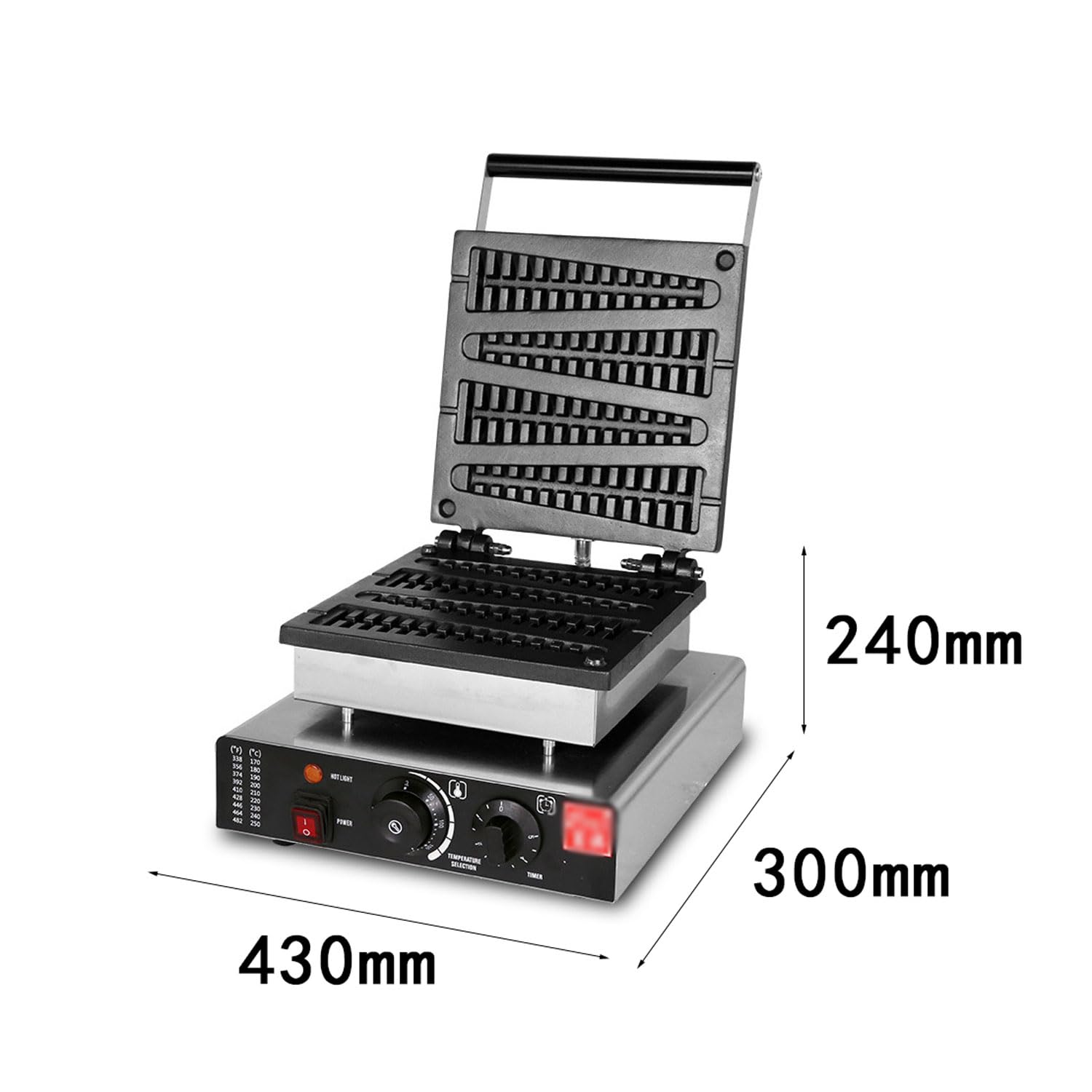 Gofrera Comercial con Temporizador y Control de Temperatura para restaurantes y Uso doméstico.