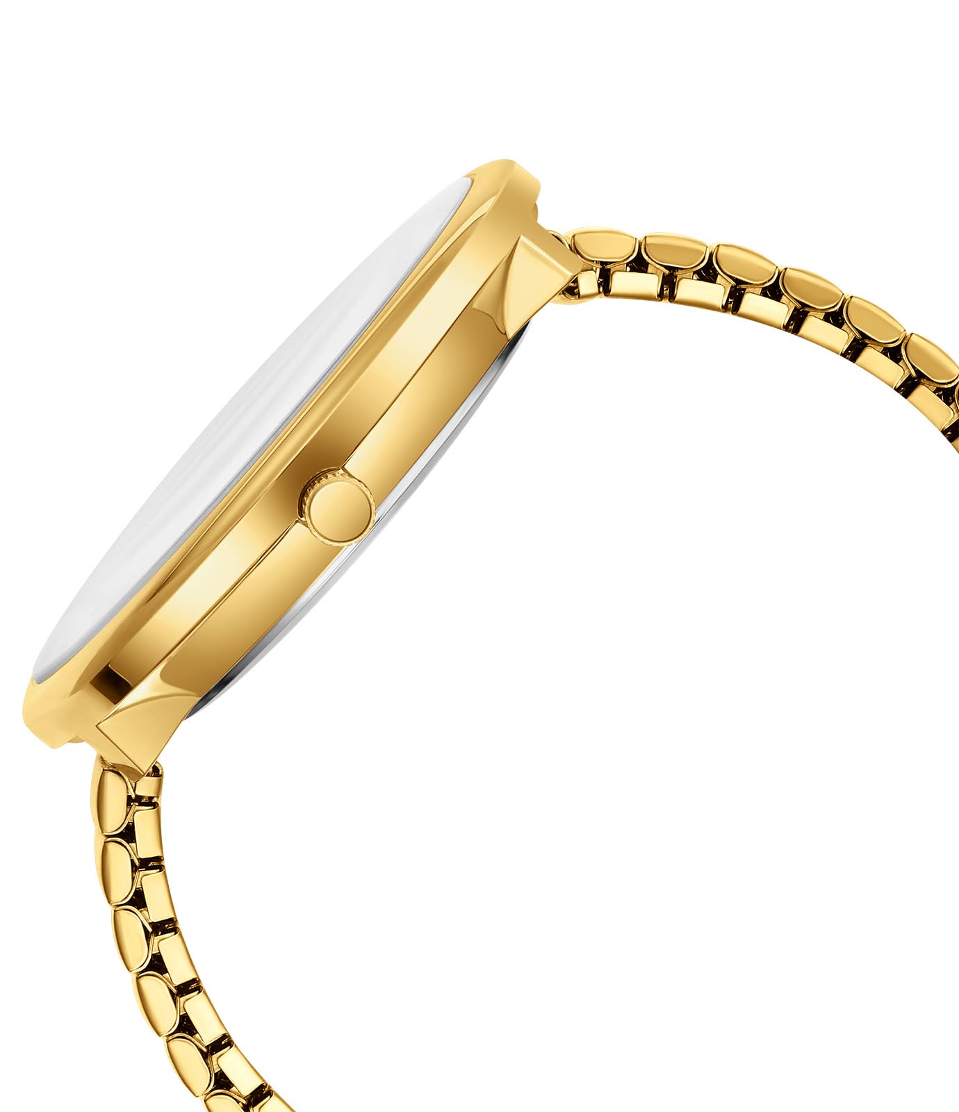 Facile à Lire Super Grand Cadran Chiffres Arabes Bracelet Élastique en Acier Inoxydable Montre à Quartz Analogique pour Femme Homme