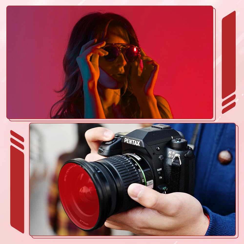 6 filtri in gel per illuminazione, fogli di gel colorati sovrapposti, pellicola trasparente rossa, filtri per luce in plastica, per studio fotografico, flash stroboscopico, luce video LED,