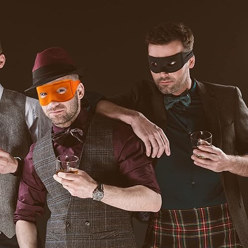 Miniatura 5 de 3 piezas máscara de ojos de ladrón de bandido negro máscara de traje de ladrón de carretera traje de disfraz de mascarada máscara de PVC máscara de