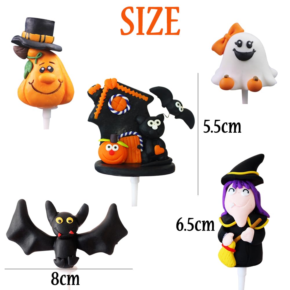 SUNSK Halloween Kuchen-Deko – 6-teiliges Set Mit Kürbis & Geistern | Cake Topper Für Muffins & Torten