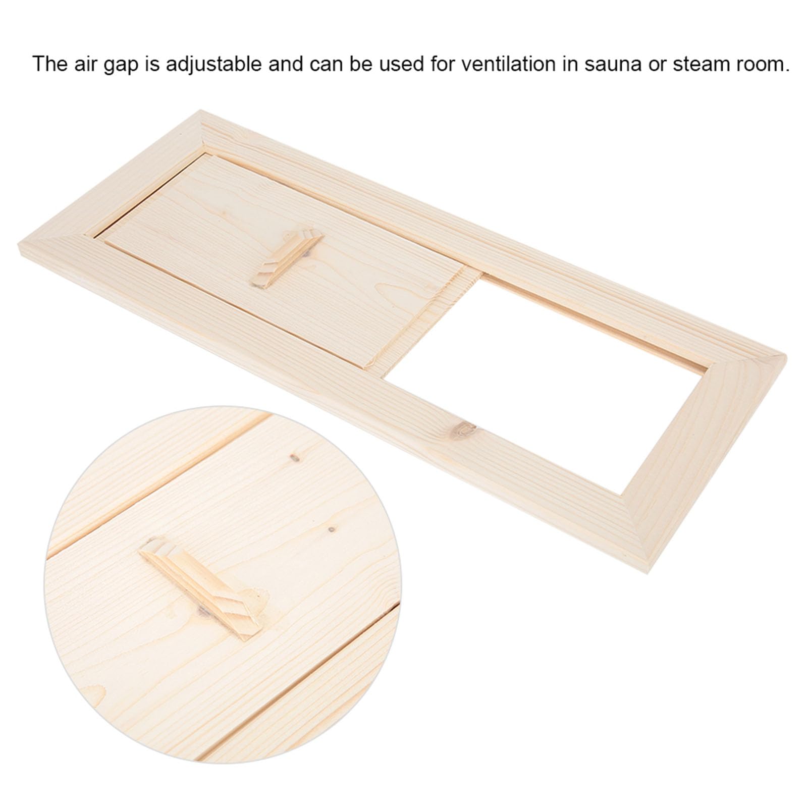 Cyrank Sauna Air Vent, Air Ventilation Panel Adjustable Sauna Room Equipment Ventilation Panel Wooden Air Vent Grille Sauna Equipment Accessories