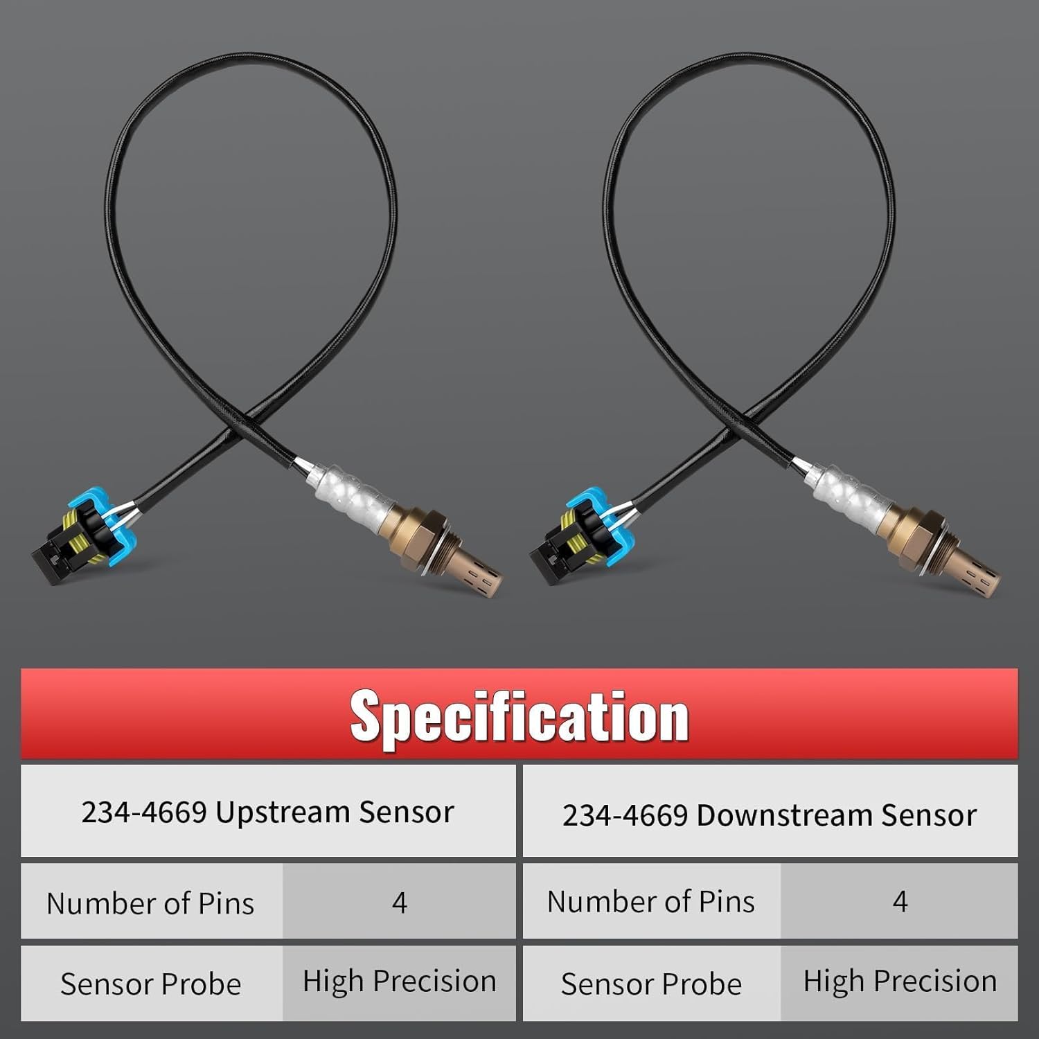 2Pcs 234-4669 O2 Sensor Upstream Compatible with Chevy, GMC & Cadillac - Avalanche 2500, Silverado 1500 2500HD, Sierra 1500 2500HD, Yukon, Escalade ESV EXT Oxygen Sensor