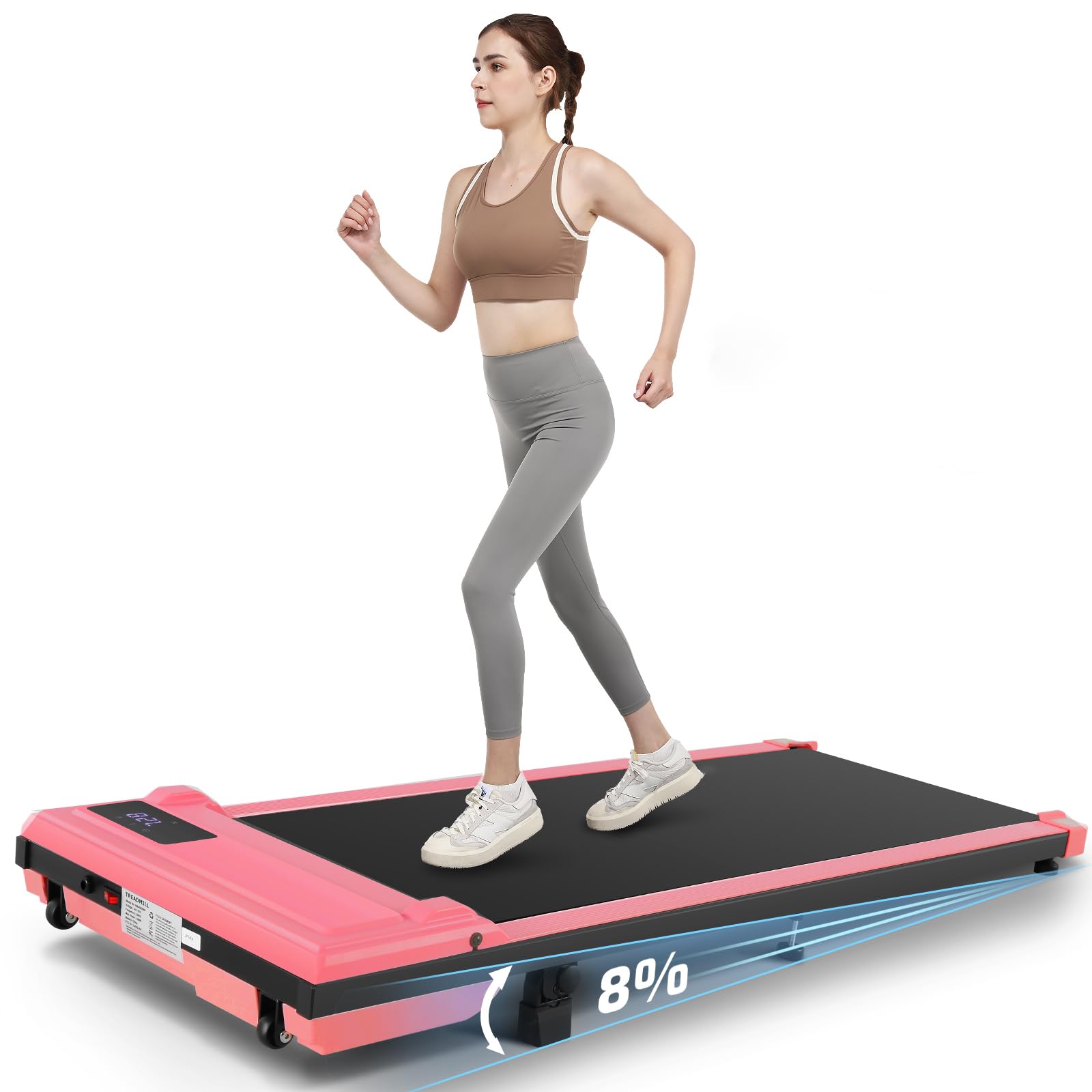 Treadmills for Home,Under Desk Walking Pad Treadmill,2-in-1 Running,Walking & Jogging Portable Running Machine with Remote Control,No Assembly Required,2024 Upgrade