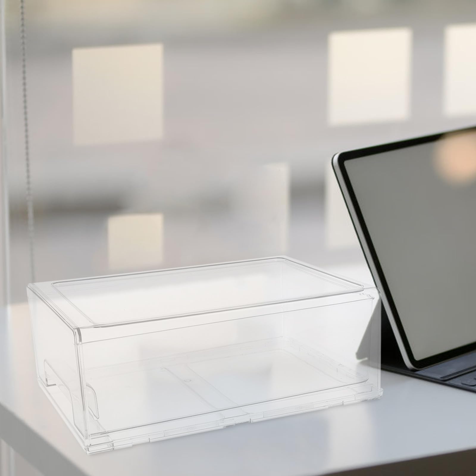 Transparente Glatter aus Kunststoff Schubladenaufbewahrung Pet mit Robustem Design Oberfläche und für Schreibtisch und Büroorganisation