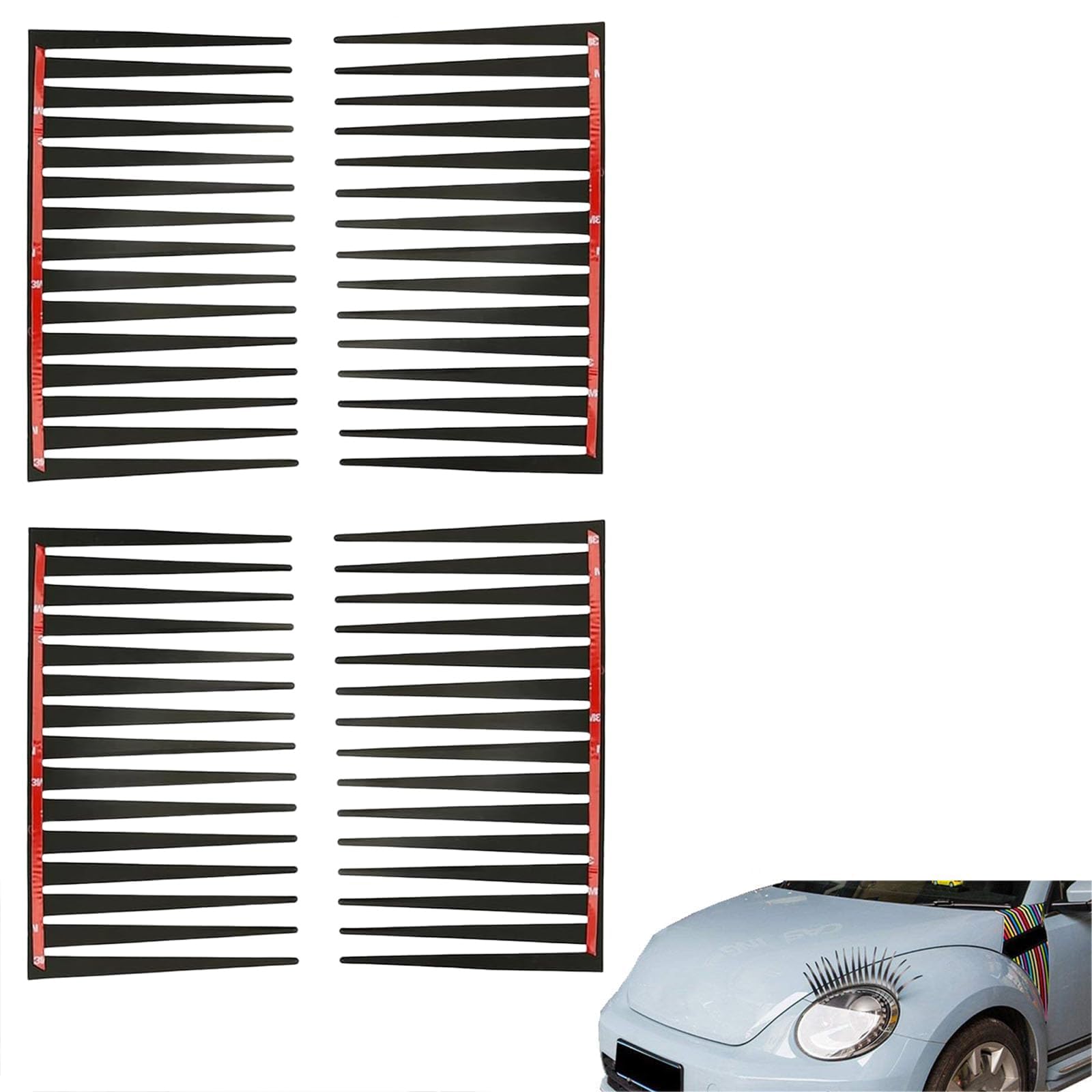 4 PCS Vehicle False Eyelashes Stickers, Car Eyelashes Decoration Car Headlights Stickers Sticker Eyelashes for Cars Lashes Black Car Eyelashes Car-Styling Decorative Sticker