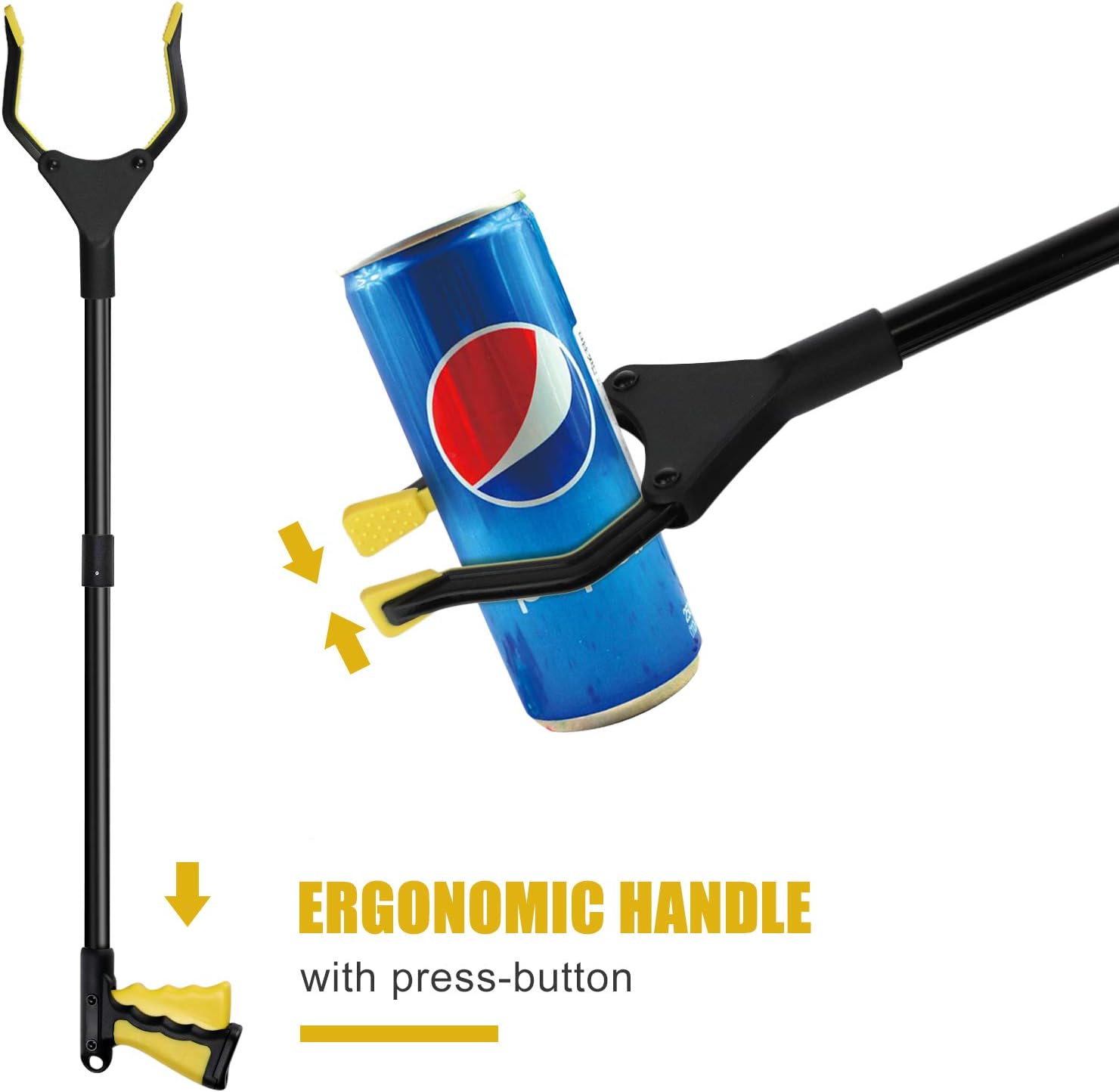 ZJH Litter Picker with Foldable Claw Grabber, Litter