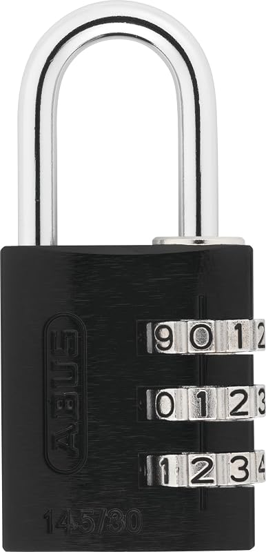 ABUS 145/30 Non-TSA Combination Lock for Hard Cases, Luggage, Resettable | Black