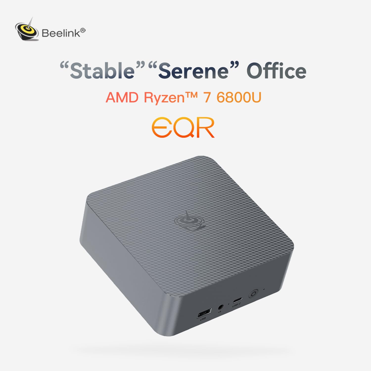 Beelink EQR6 Mini PC Windows 11 Pro, AMD Ryzen 7 6800U con 8 core e 16 thread fino a 4,7GHz, 32GB di RAM e 1TB di SSD, schermo 4K a 60Hz con supporto per fino a 2 schermi (2 HDMI), BT5.2, Wi-Fi6