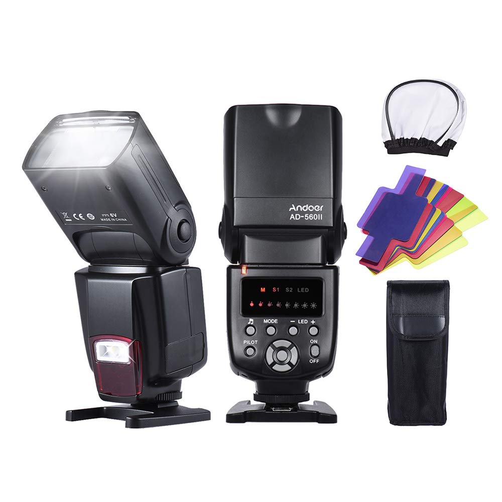 Andoer AD-560II Flash Speedlite and included accessories