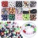 Produktbild Candygirl Perle, Naturstein, mehrfarbig, Halbedelsteine, runde Perlen, Set für Perle, Schmuck, mit Armband aus Kristall, Schnur zur Schmuckherstellung, Basteln