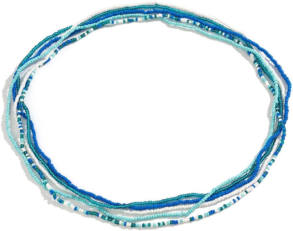 African Beads Waist Chain Layered Bead Chain Belly Boho Beaded Elastic Body Chain Colorful Waist Belly Chains Summer Bikini Belt Chains Jewelry for Women and Girls 5 African Beads Waist Chain Layered Bead Chain Belly Boho Beaded Elastic Body Chain Colorful Waist Belly Chains Summer Bikini Belt Chains Jewelry for Women and Girls