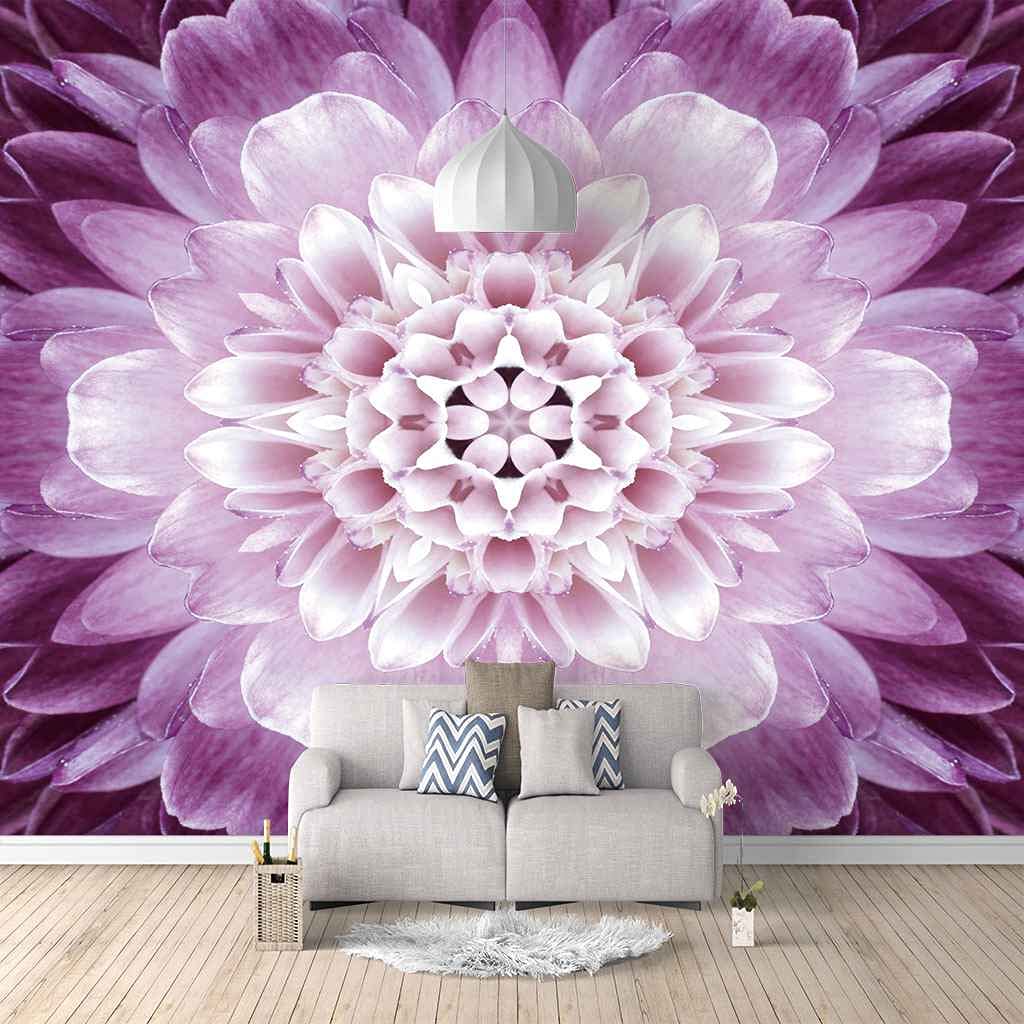 Papier peint photo 3D fleurs violettes 400x280 cm pour salon