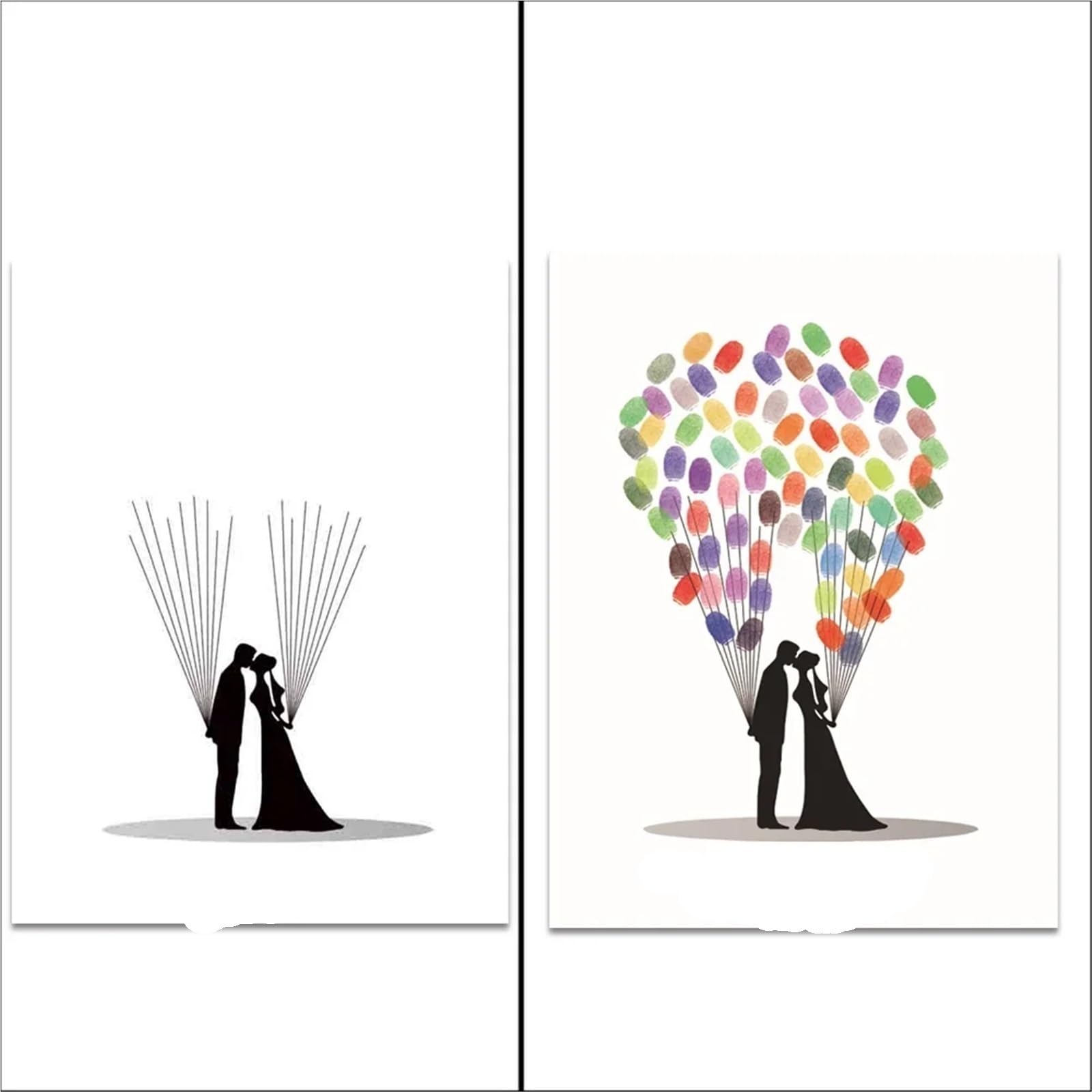 Arbre à empreintes de mariage 60x80cm pour remplacer le livre d'or classique