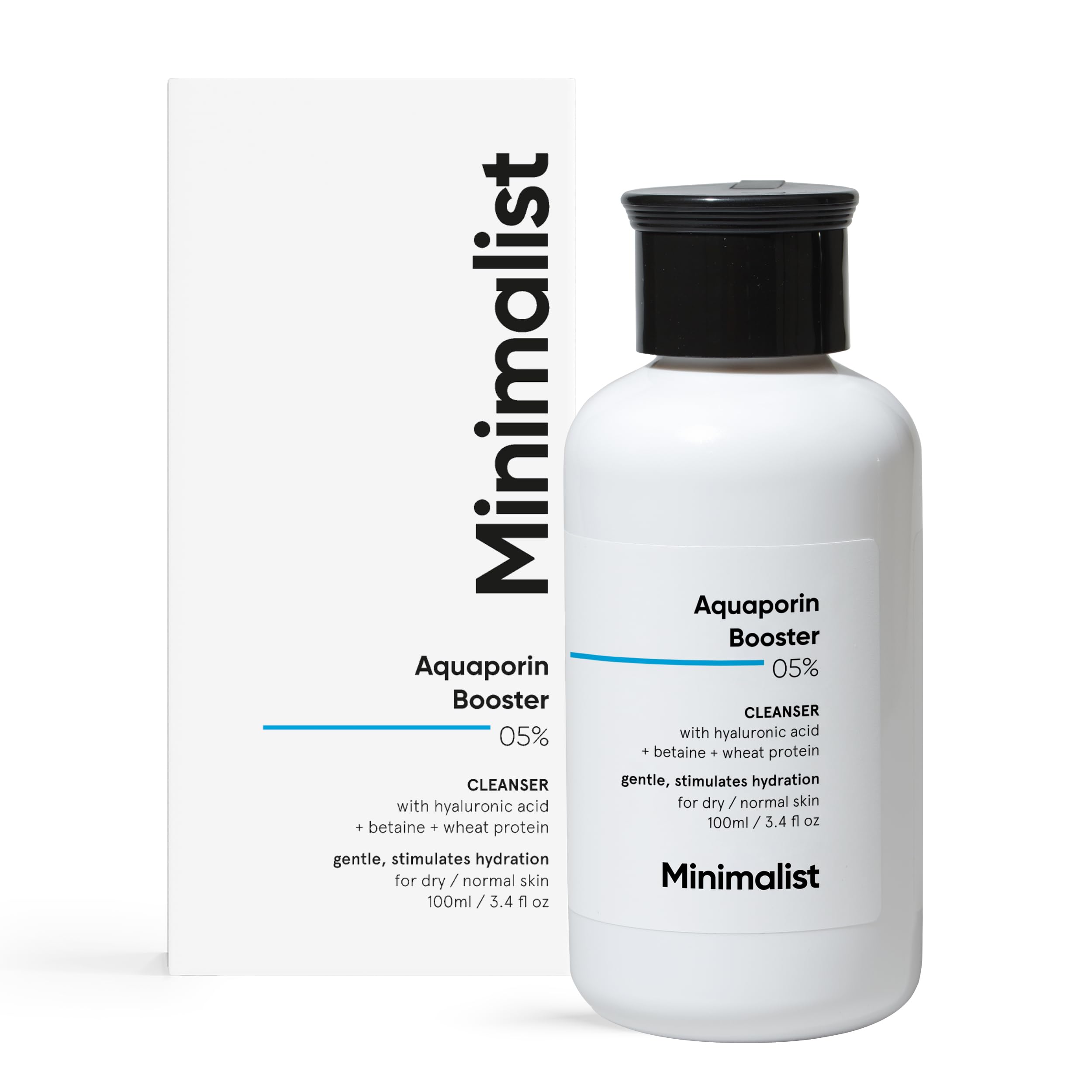 Minimalist 5% Aquaporin Booster Cleanser For Dry Skin with Hyaluronic Acid | Hydrating | Sulphate Free | Non- drying | Face Wash For Women & Men (100 ml)