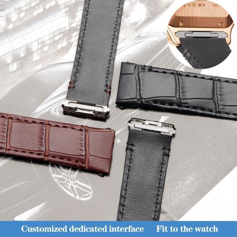 Quick Release Leather Strap For Cartier Santos Classic Style WSSA0009 WSSA0010 WSSA0018 New SANTOS Watch Chain