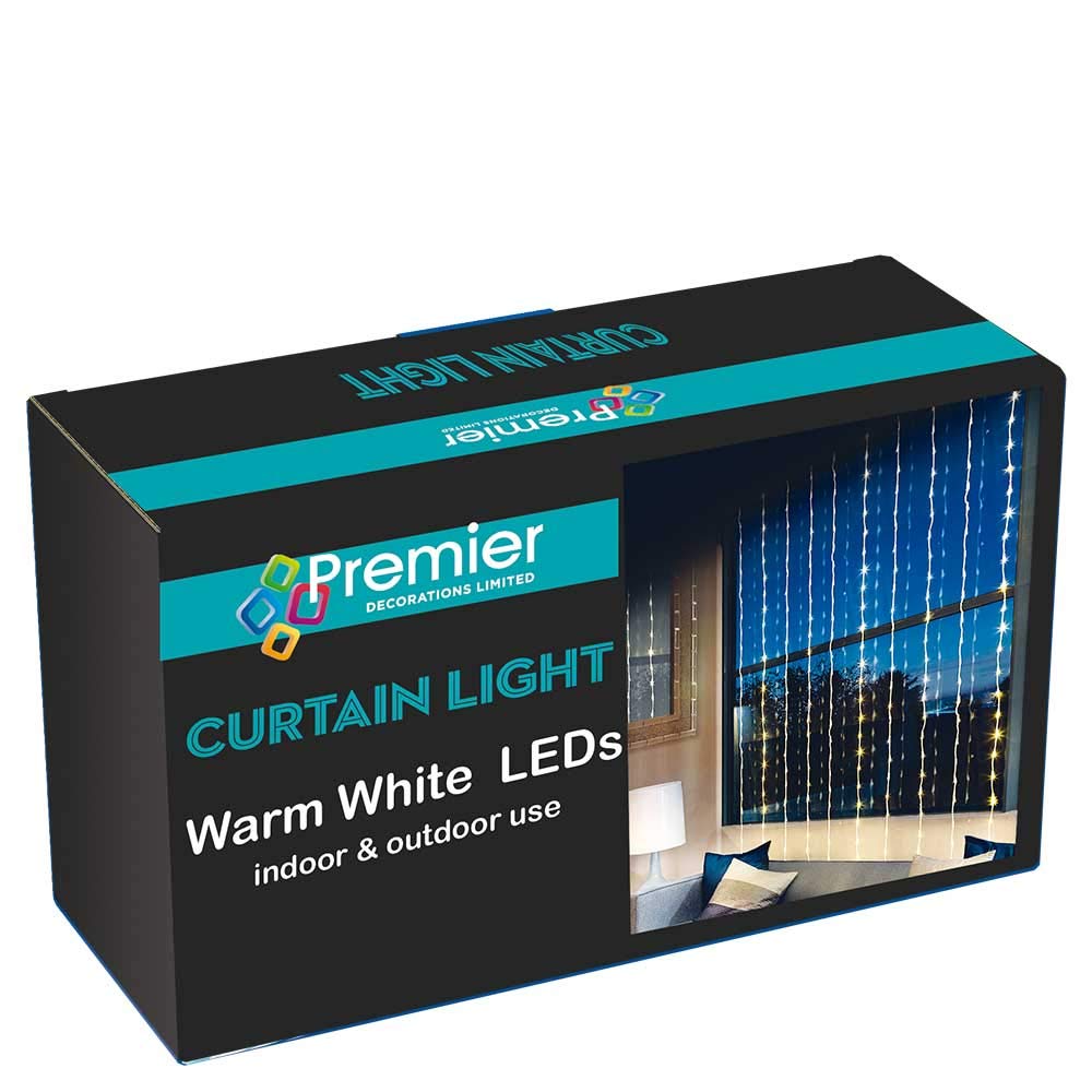 Premier Warm White 240 Led Curtain Lights