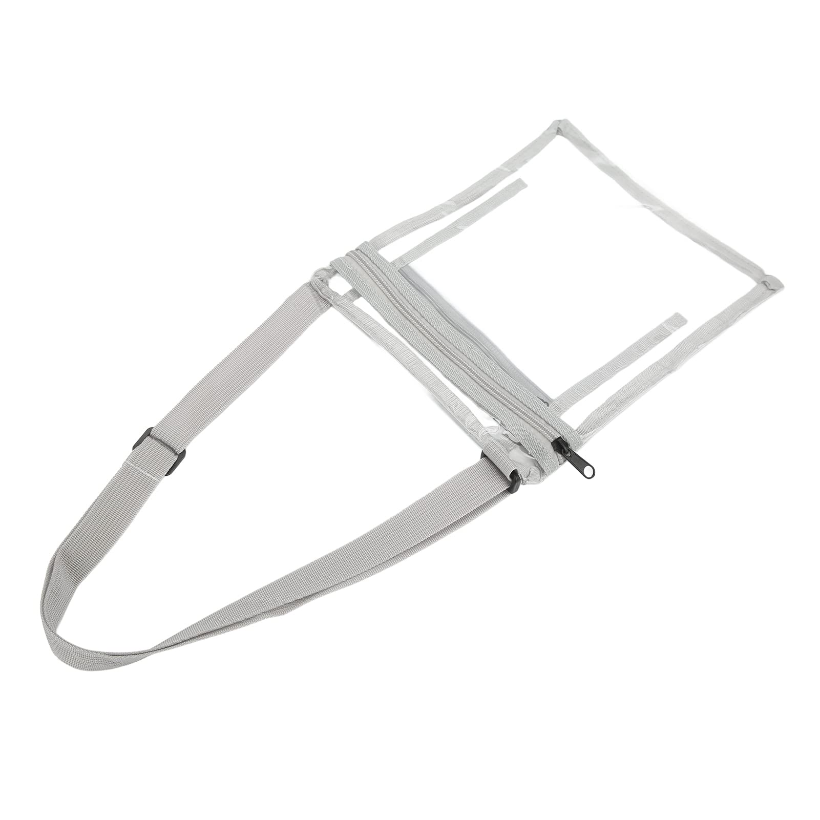 aqxreight Transparent Messenger Bag with Shoulder Strap and Inner Pocket for Sports Events Black Grey