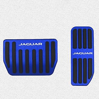 Aluminium alloy Gas Accelerator Pedal Covers,Anti-Slip No Drilling Brake Foot Pedal Pads Kit accessories 2 pieces/set(blue) for Jaguar F-PACE(2017-2020) E-PACE(2018-2020) I-PACE(2019-2020) XE XF