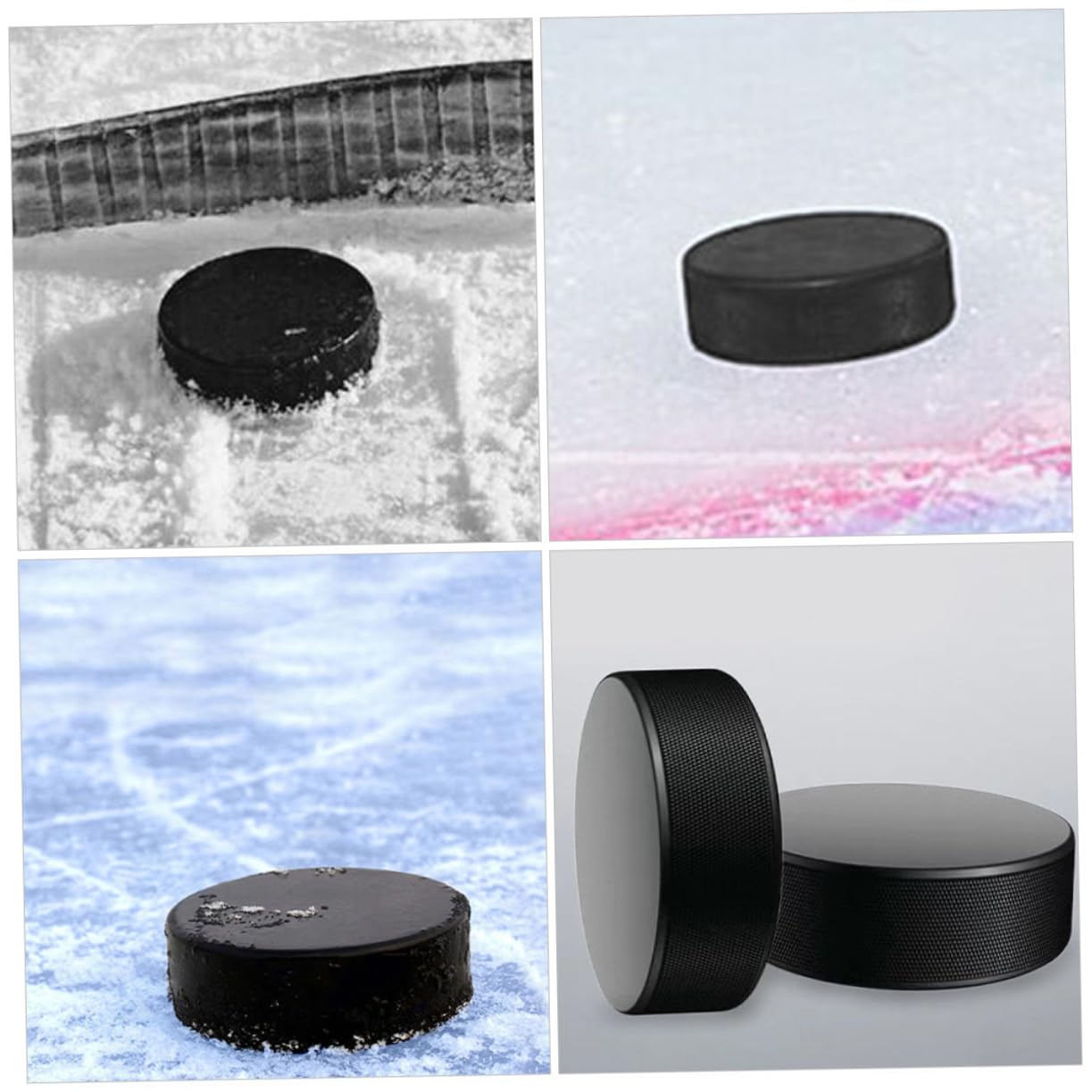 Kisangel Fournitures D'entraînement De Hockey Passeur De Hockey Outil De Hockey sur Glace Air-Hockey Rondelle De Hockey sur Air Rondelle De Hockey De Rue PU Black
