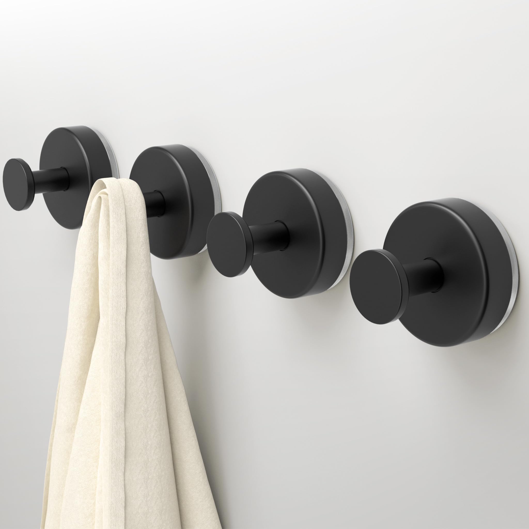 Deluwire Suction Cup Hooks for Shower,4 Packs Wall Mount Towel Holder,Removable Shower Towel Suction Hooks for Bathroom Wall,Kitchen,Glass,Mirror,Tile