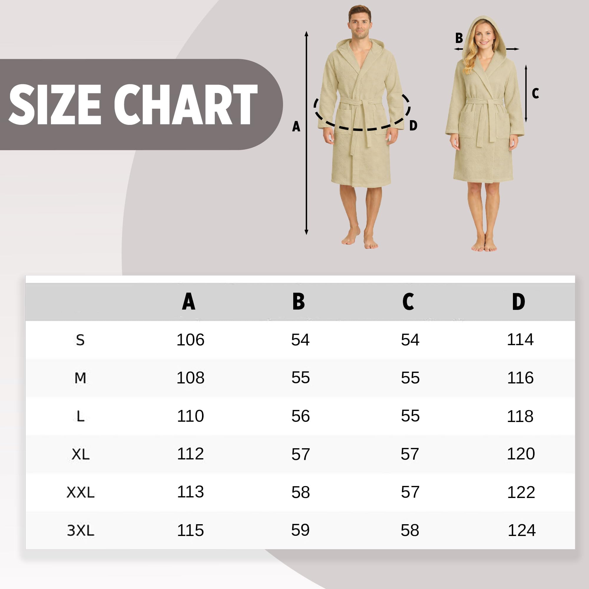 Accappatoio Nido d’Ape Unisex in cotone Uomo Donna con Cappuccio, Cintura e Tasche – Leggero, Assorbente, Traspirante – Ideale per Casa, Piscina, Palestra, SPA e Viaggi