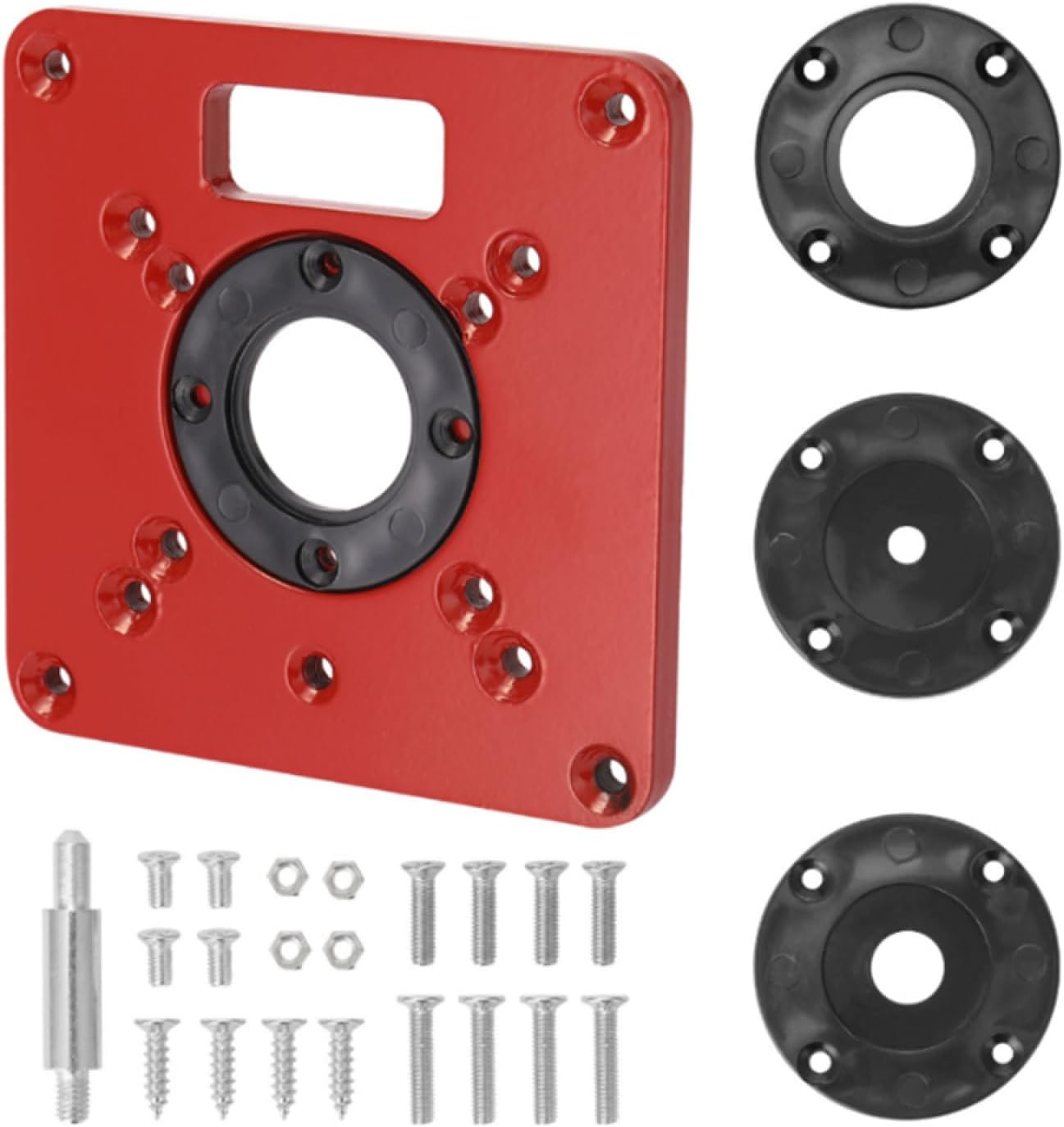 SagaSave Router Table Plate, Aluminum Alloy Table Insert Plate for Woodworking Engraving Machine Accessory, Easy to Install Screws and Insertion Ring Included