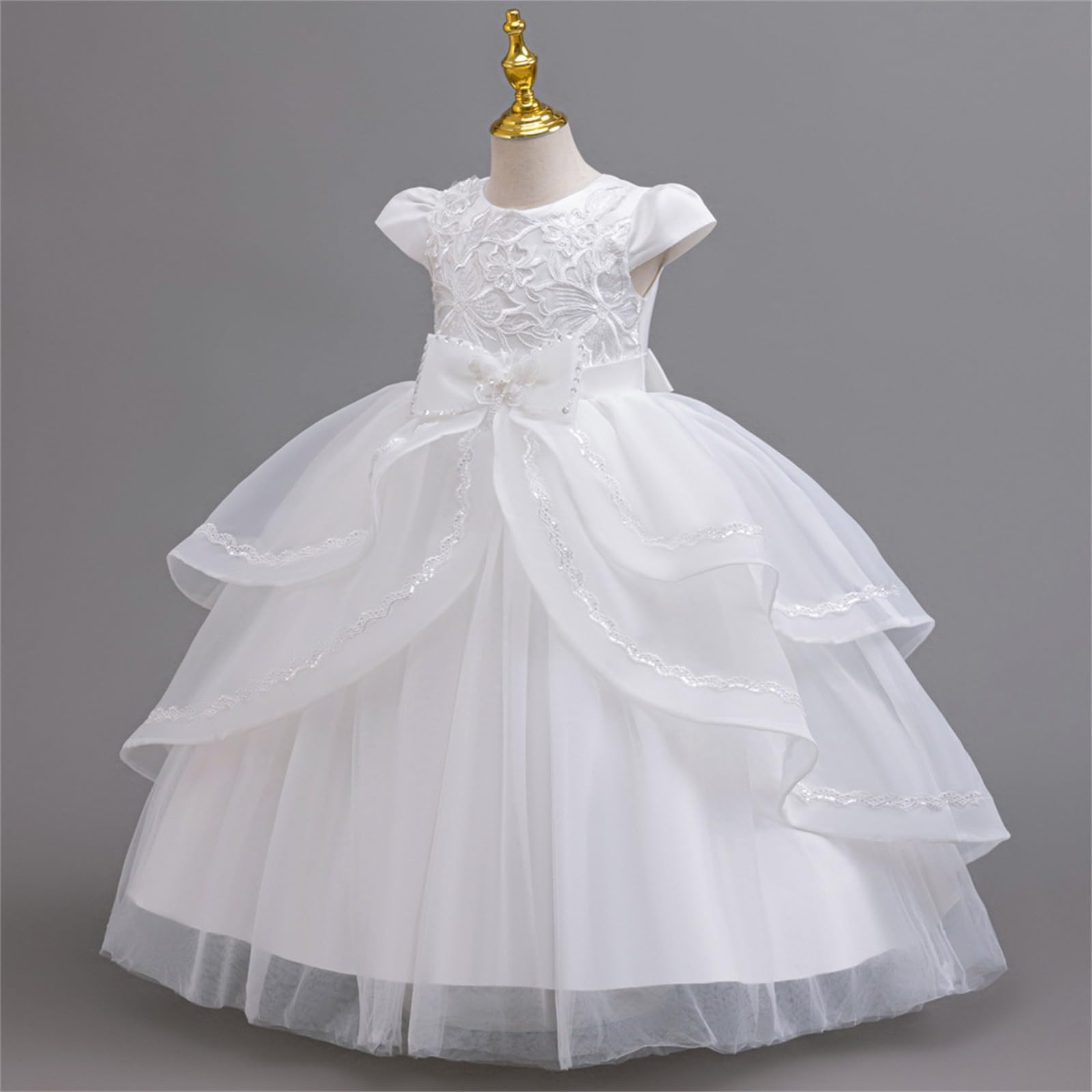 Vestido de princesa para desfile de niñas, fiesta de cumpleaños, boda, dama de honor, vestido formal de noche, vestido de graduación, vestido de carnaval