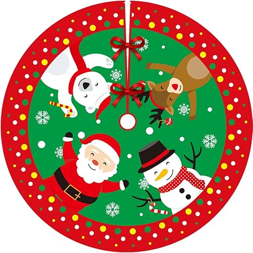 Falda de árbol de Navidad Decoración de árbol de Navidad de muñeco de nieve 36 pulgadas falda de árbol de Navidad rústico decoración de fiesta para