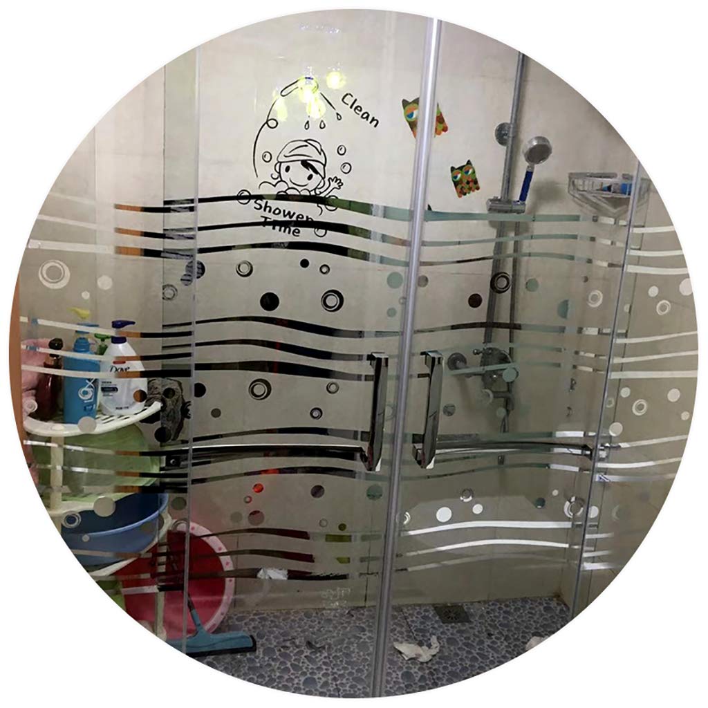 Amazon.com: TT&CC 玻璃薄膜安全防爆浴室靜電黏貼淋浴房辦公室滑動門防碎無膠窗貼飾: 居家與廚房