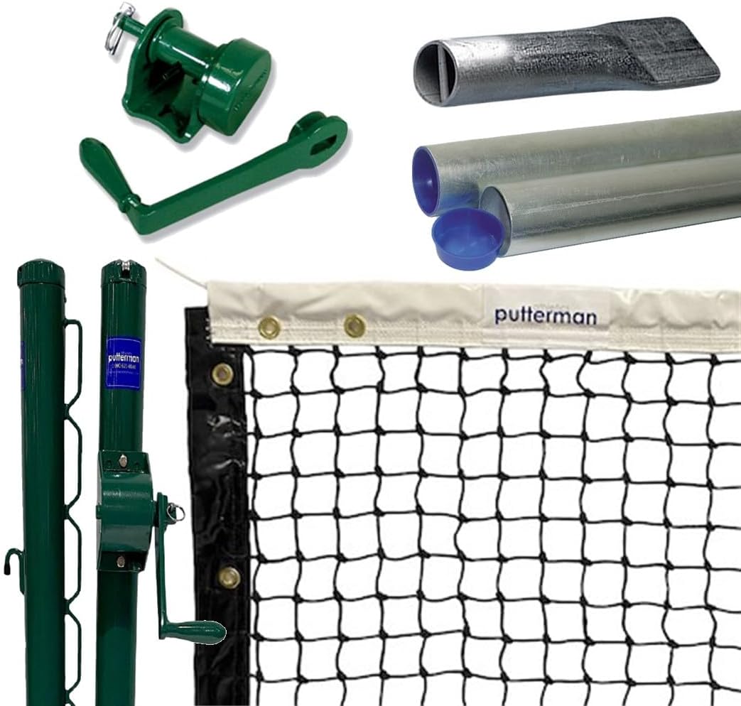 Putterman 3.0mm Recreational Single Braid Tennis Net – Optional Seasonal Court Maintenance Kit