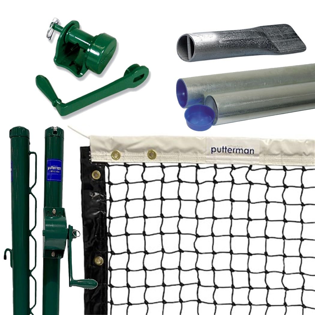 Putterman 3.0mm Recreational Single Braid Tennis Net – Optional Seasonal Court Maintenance Kit