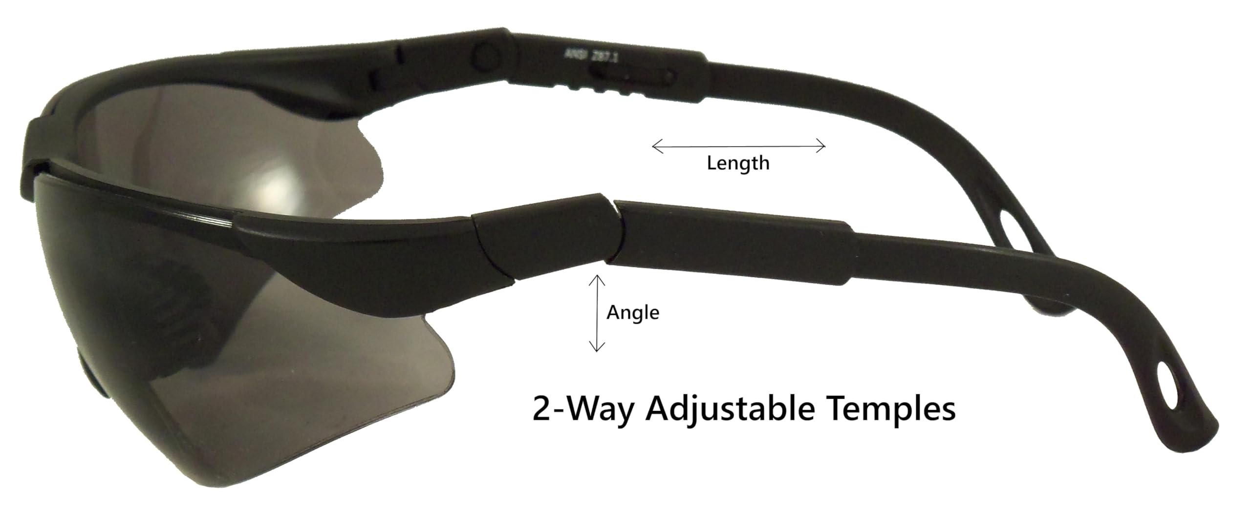 SafeSpecs - Gafas de seguridad bifocales con patillas ajustables, gafas de sol bifocales, gafas de sol de seguridad, ANSI Z87.1, UV400 (+2.50 de potencia)