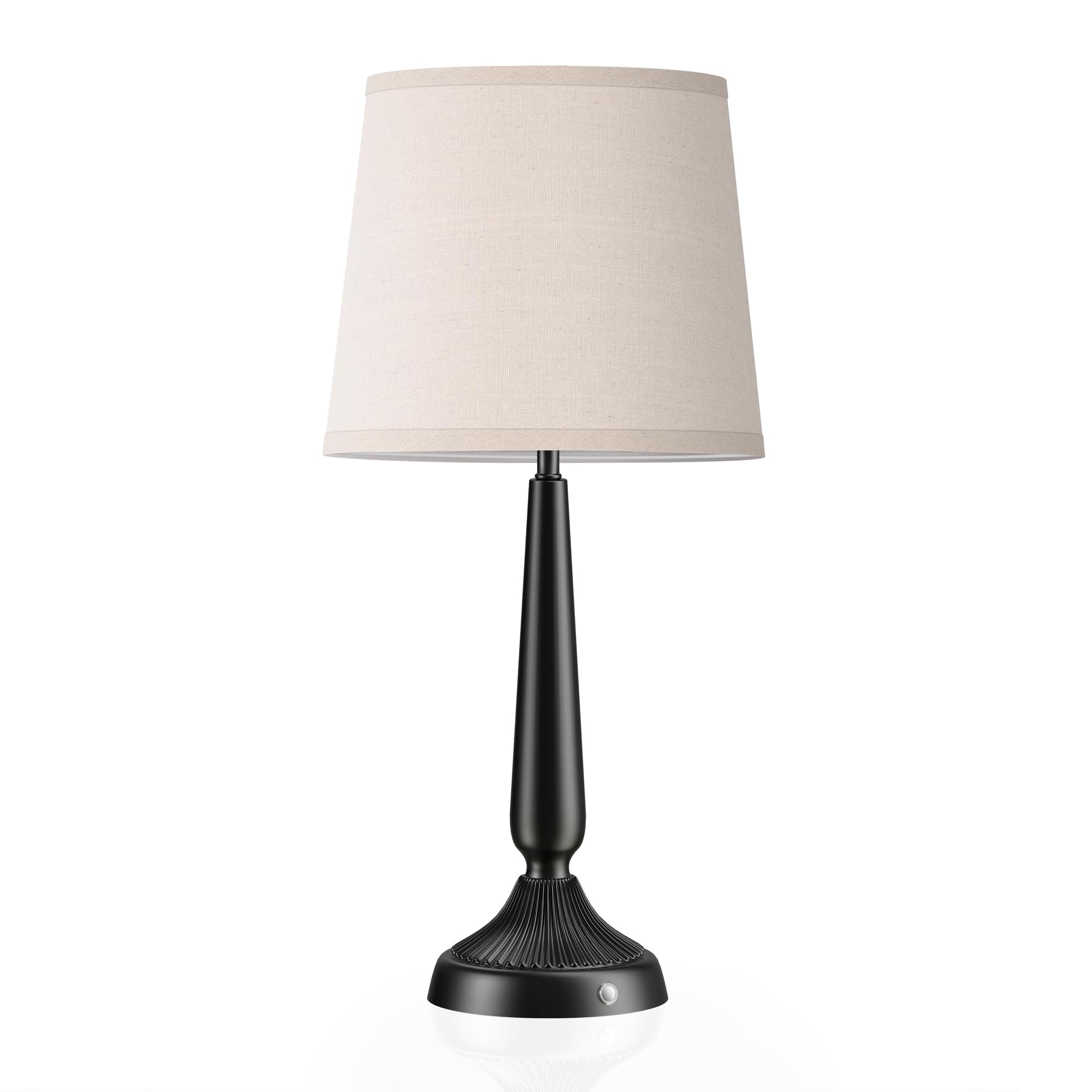 PARTPHONER Touch Table Lamps for Bedroom Set of 2, Bedside Nightstand Lamps with USB Port and Power Outlet, 3 Way Dimmable White Lamp for Living Room Nursery Room, Daylight White Bulbs Included