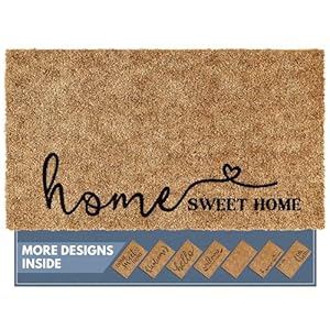 Barnyard Designs Doormat Welcome Mat for Outdoors, Large Front Door Entrance Mat, 30x17, Brown (Home Sweet Home Script) Barnyard Designs Doormat Welcome Mat for Outdoors Large Front Door Entrance Mat 30×17 Brown Home Sweet Home Script