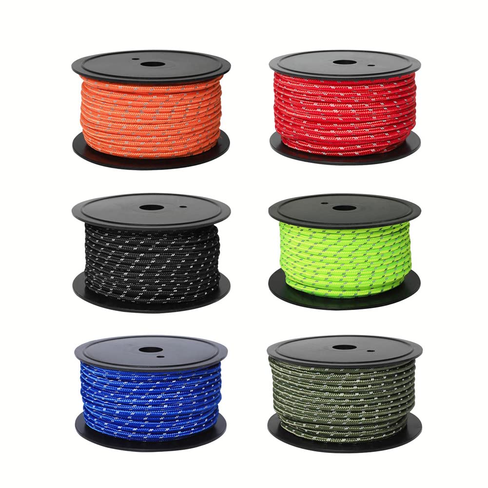 Reflektierendes Paracord 30M Kordelstränge 6mm Zeltseil Camping Survival Accesorios Warnung Parachute Line Wandern Canopy Lanyard
