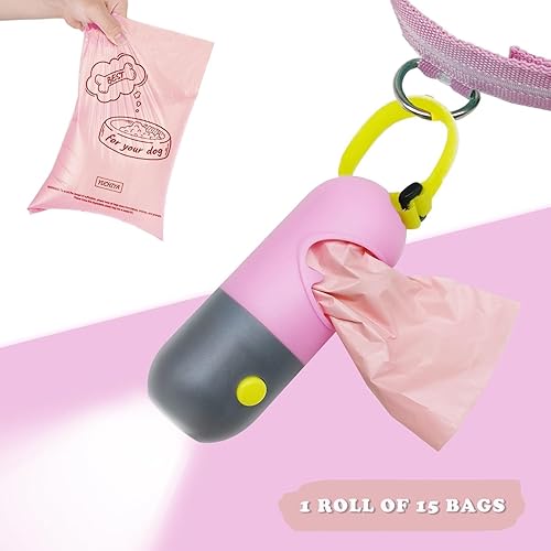 Miniatura 4 de Soporte para bolsas de excremento de perro con linterna LED, dispensador de bolsas de basura para mascotas para correa, contenedor de bolsas para