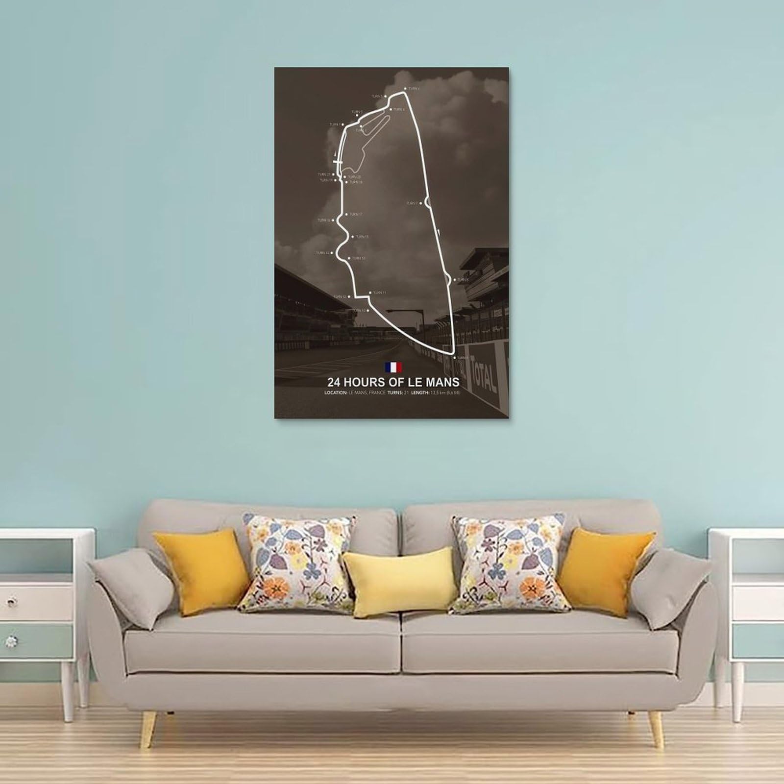 Poster Toile 24h Le Mans - 30x45cm - Décoration Murale Sport Automobile