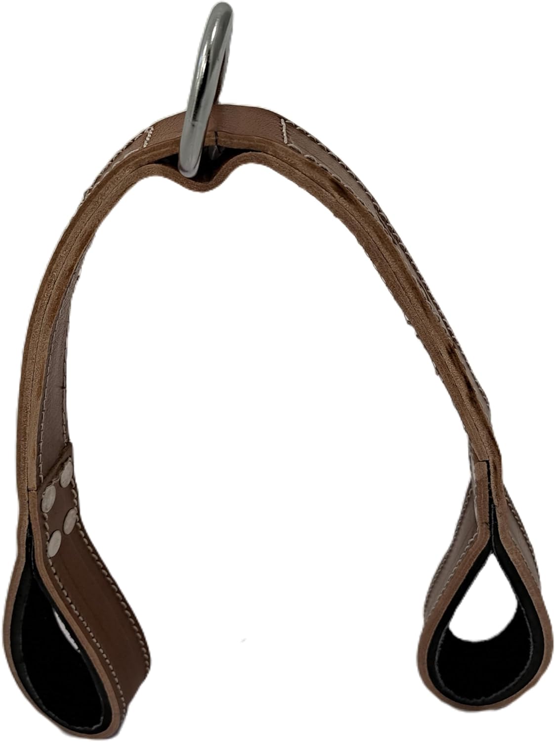 Force of Habit Tricep Straps Leather 31" Length 1.5" Wide Cable Attachment Closed Loop Padded Hand Placement Reinforced Stitching Tan